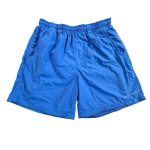 Columbia Omni Shade Men's Chino Shorts Blue Size S 6L 100% Nylon Mesh Lined
